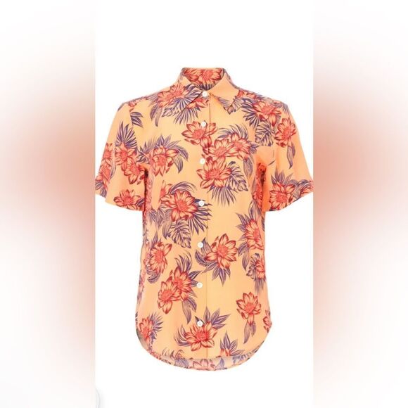 Floral Essential Silk Blouse Top Size Small Oversized - Picture 4 of 9